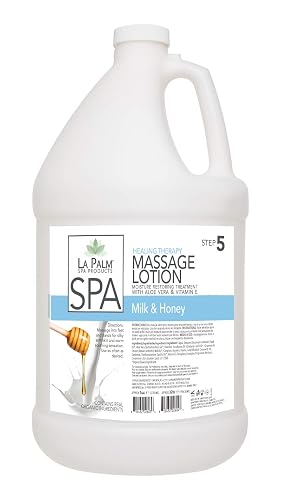 La Palm Spa Healing Therapy Massage Lotion Vitamin Milk & Honey Moisture Restoring Treatment 1 Gallon