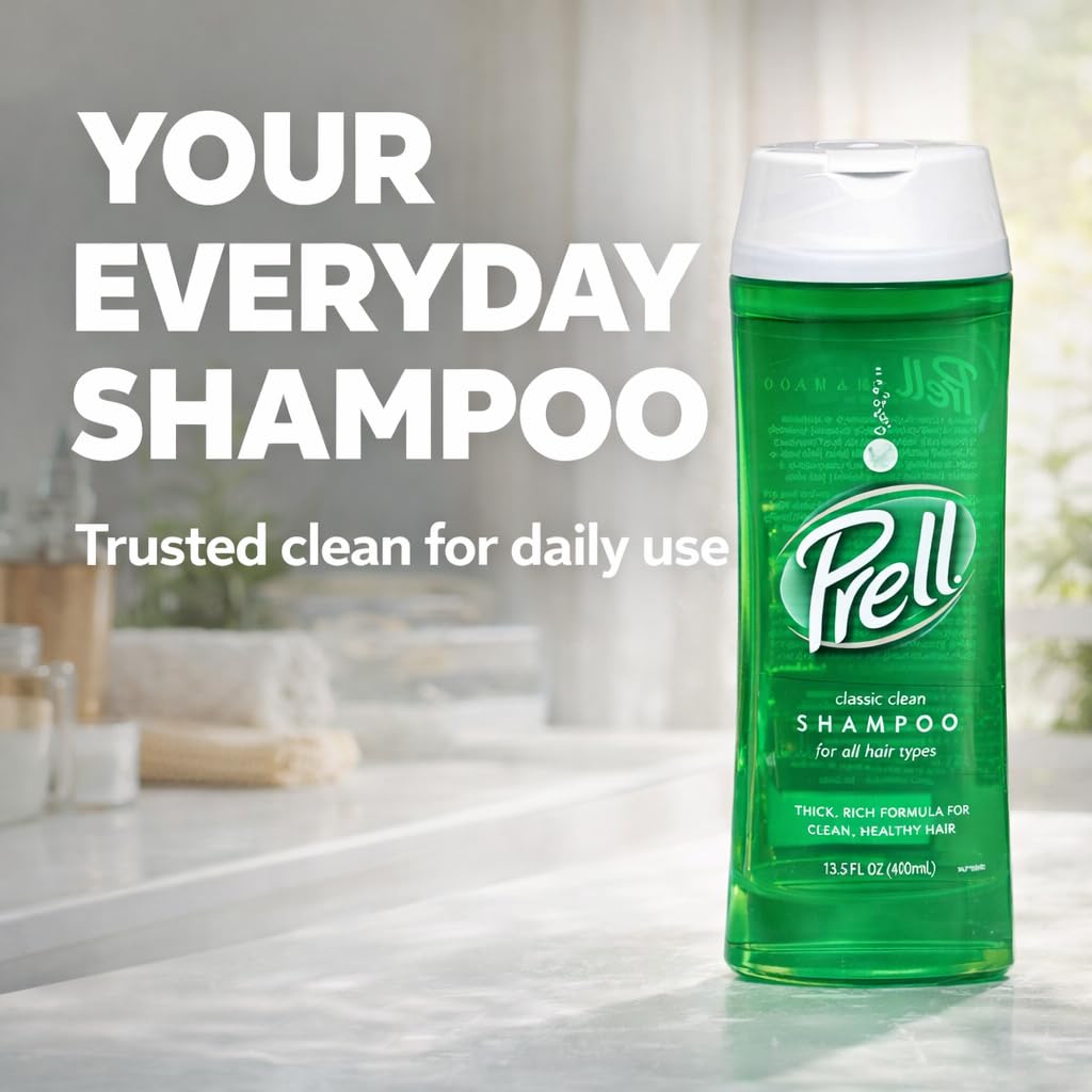 Prell Original Green Shampoo - Classic Clean Deep Cleansing Shampoo for Men & Women | 13.5 oz | 5 Pack Beauty and Personal Care Prell