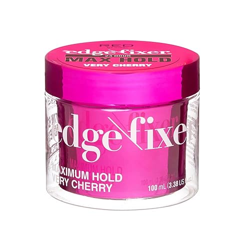 Red by Kiss Edge Fixer Hair Shine Gel, 24 Hour Max Hold, Non-Flaking, Biotin B7 Infused, Natural Styling, Professional Edge Control Wax, Perfect