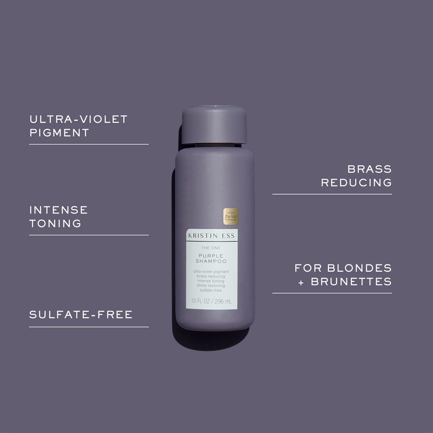 Kristin Ess Hair Purple Shampoo and Conditioner Set for Blonde, Brunette, Silver + Gray Hair, Anti Brass + Yellow Tones, Safe for Color Treated Hair