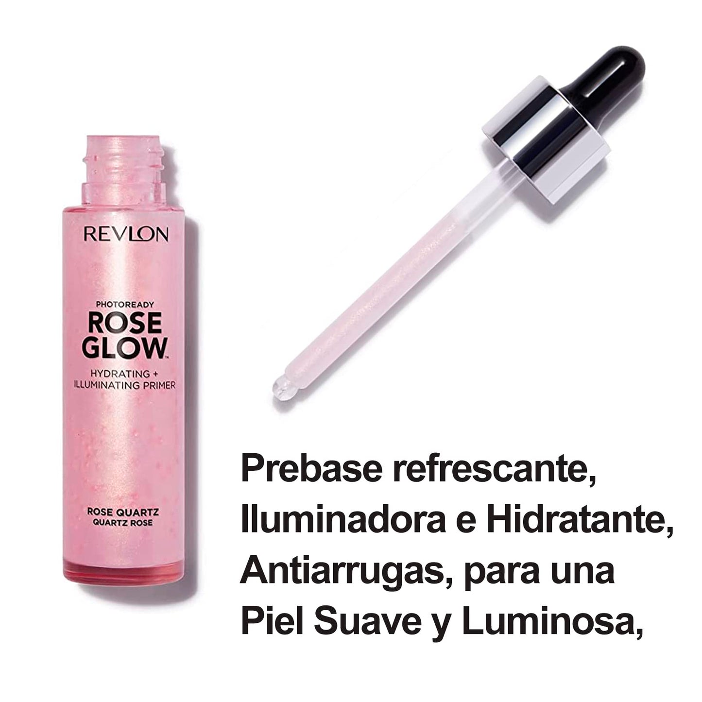 Revlon Face Primer, PhotoReady Rose Glow Face Makeup for All Skin Types, Hydrates, Illuminates & Moisturizes, Infused with Quartz and Hydrating Oil