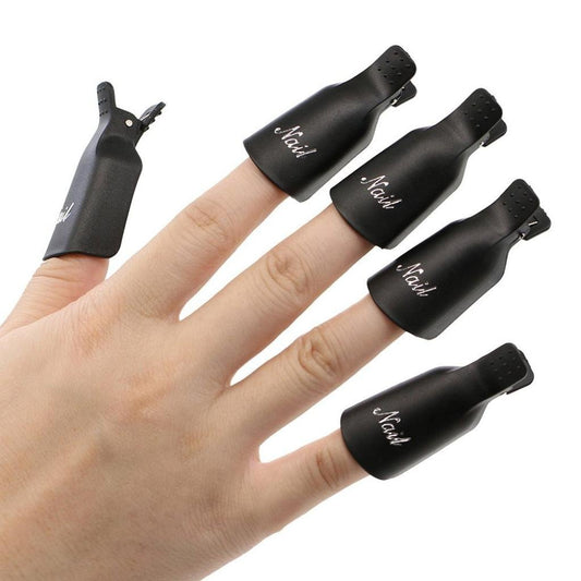 GOTD 10PC Plastic Nail Art Soak Off Cap Clip UV Gel Polish Remover Wrap Tool (Black 6) Beauty & Personal Care GOTD