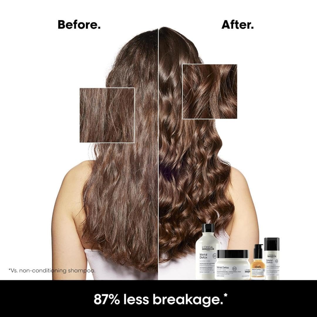 L'Oréal Professionnel Paris Metal Detox Shampoo - Sulfate-Free Anti-Breakage Shampoo For Damaged Hair, Detoxifies, Prevents Damage & Prolongs Hair
