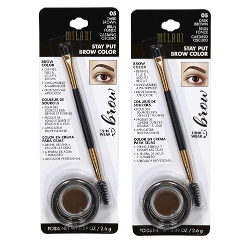 Pack of 2 Milani Stay Put Brow Color, Dark Brown (05)