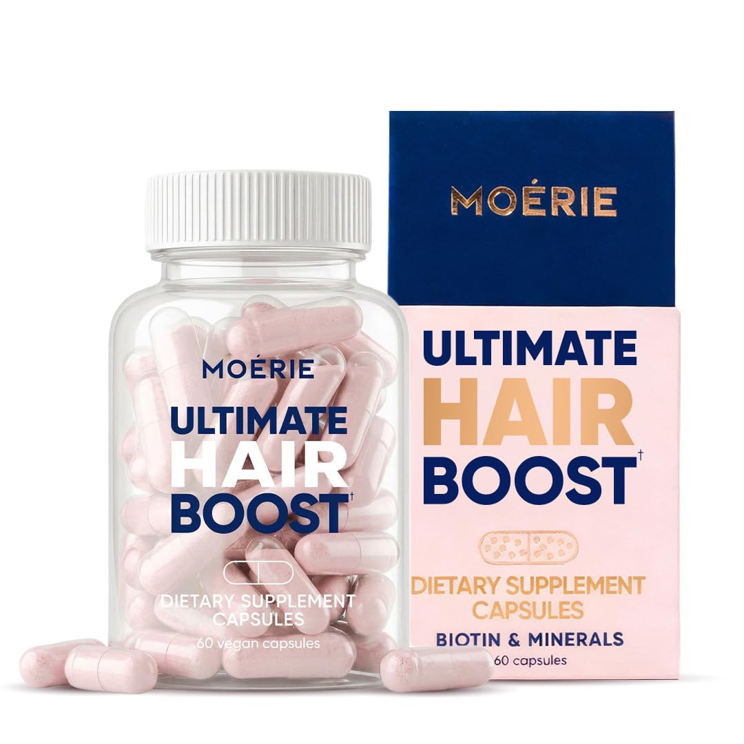 Moerie Ultimate Hair Boost Supplements for Women & Men - Hair, Skin, Nails Vitamins with Biotin & Minerals for Hair Health - Thicker Hair - 60 Beauty and Personal Care Moerie Default Title