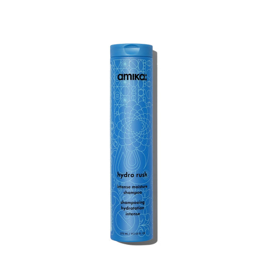 amika hydro rush intense moisture shampoo with hyaluronic acid, 275ml | for dry, textured, or coarse hair types 2a-4c, long-lasting hydration