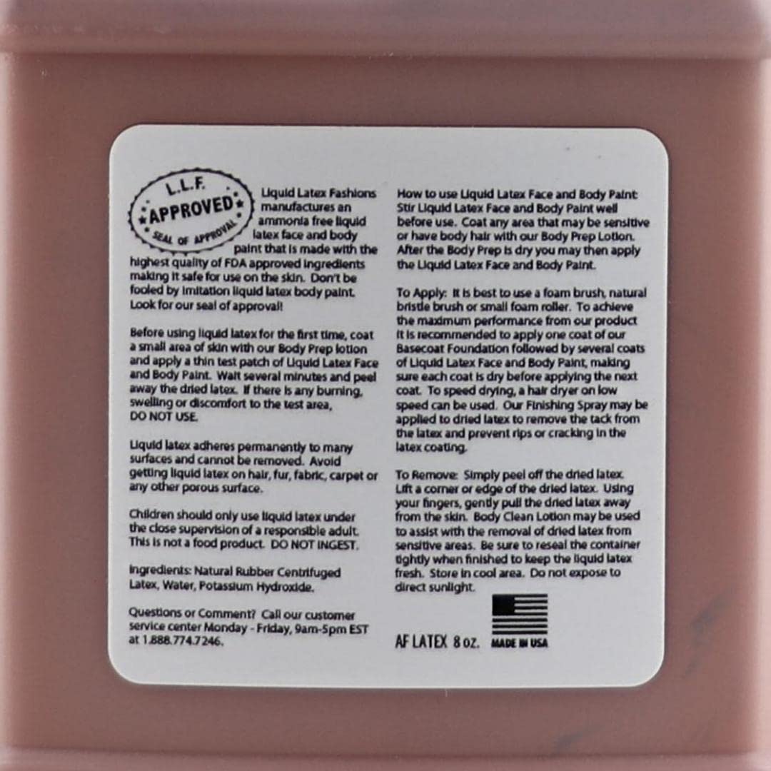 Chocolate 8 Oz - Liquid Latex Body Paint, Ammonia Free No Odor, Easy On and Off, Cosplay Makeup, Creates Professional Monster, Zombie Arts
