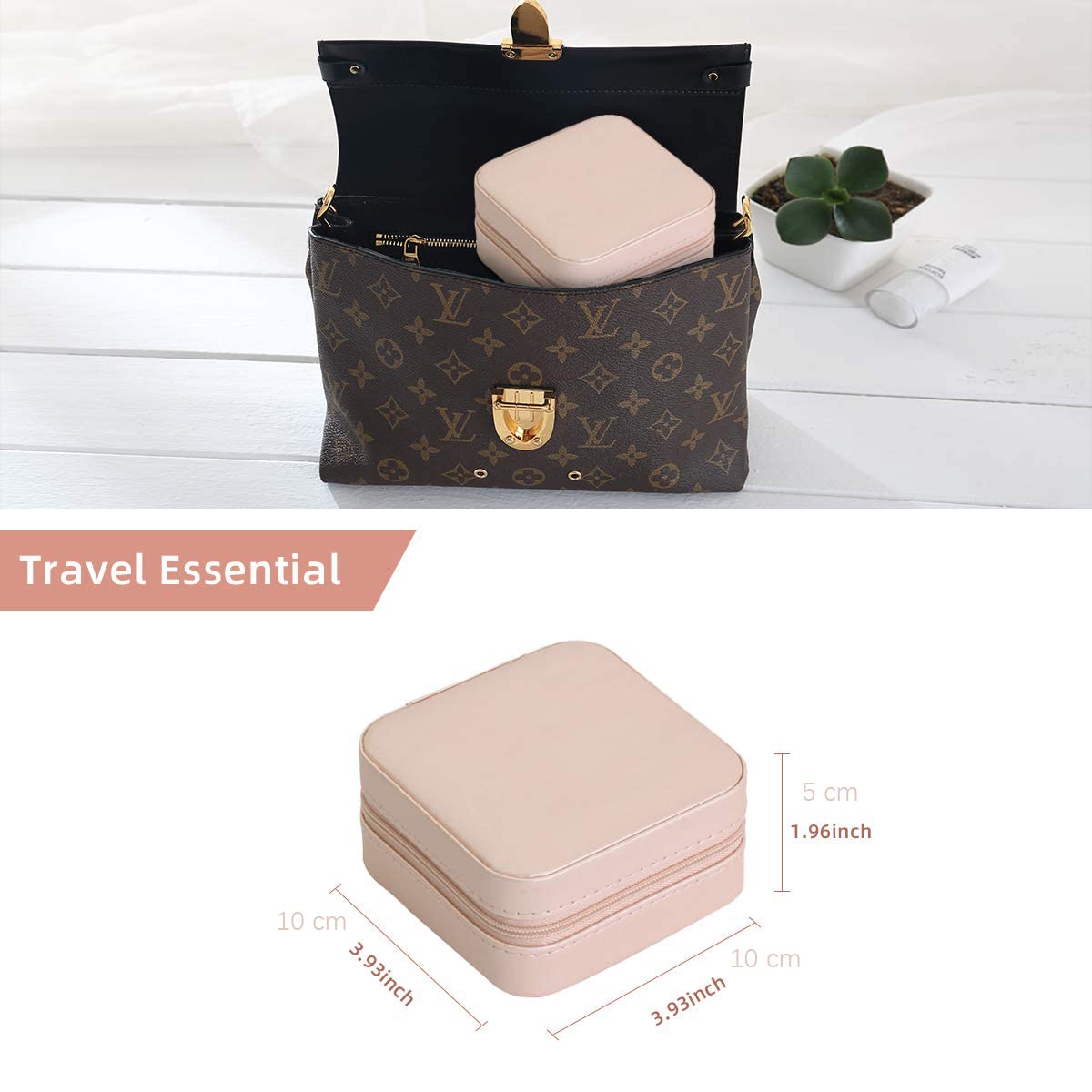 CARURLIFF Mini Jewelry Travel Case,Small Travel Jewelry Organizer,Travel Portable Jewelry Case for Ring, Pendant, Earring, Necklace, Bracelet…