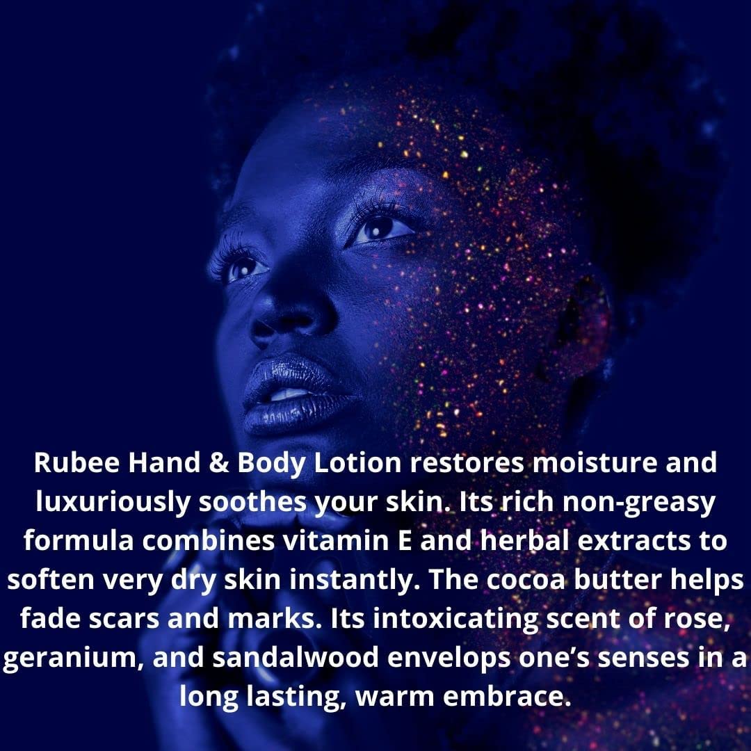 RUBEE Body & Hand Lotion - Pack of 3 Non-Greasy Lotion for Women & Men - 16 Oz Cacao Butter Lotion for Extremely Dry Skin - Vitamin E Daily