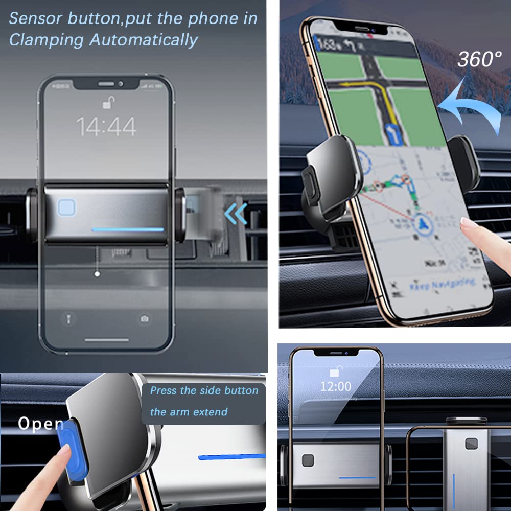 Zchan Car Phone Holder Fit for Honda Civic 2025-2022(NOT CRV/Accord/HRV) Upgraded Sensor Locked Phone Mount Custom,Auto-Clamping Cradle Free Hands…