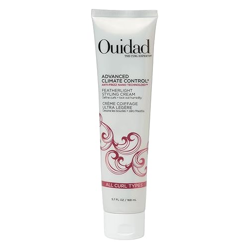Ouidad Advanced Climate Control Styling Cream, 5.7 fl oz, Featherlight Curl Cream for Curly Hair, Shiny, Hydrated & Frizz-Free Curls, Sulfates