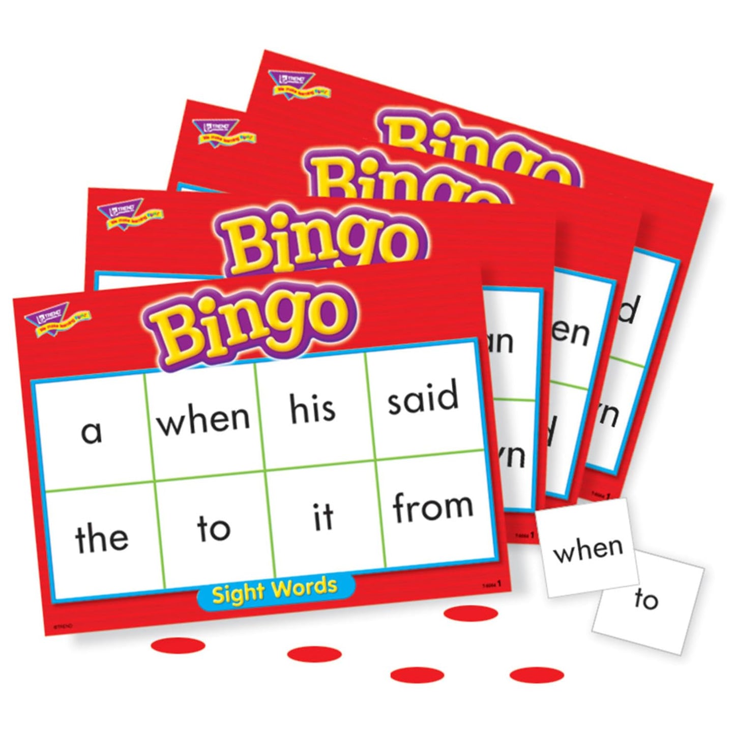 TREND Sight Words Level 1 Bingo Game – Fun Learning for Kids, 6 Ways to Play, Classroom & Home, 3–36 Players, Ages 5+