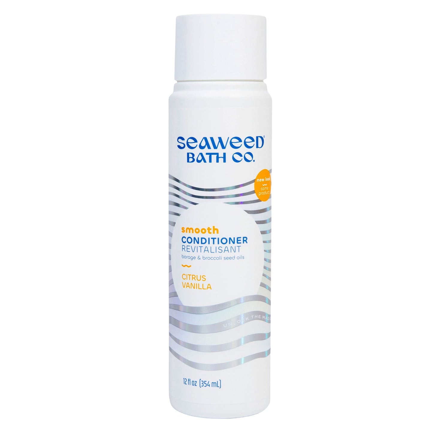 Seaweed Bath Co. Smooth Conditioner, Citrus Vanilla Scent, 12 Ounce, Sustainably Harvested Seaweed, Borage and Broccoli Seed Oils, For Curly