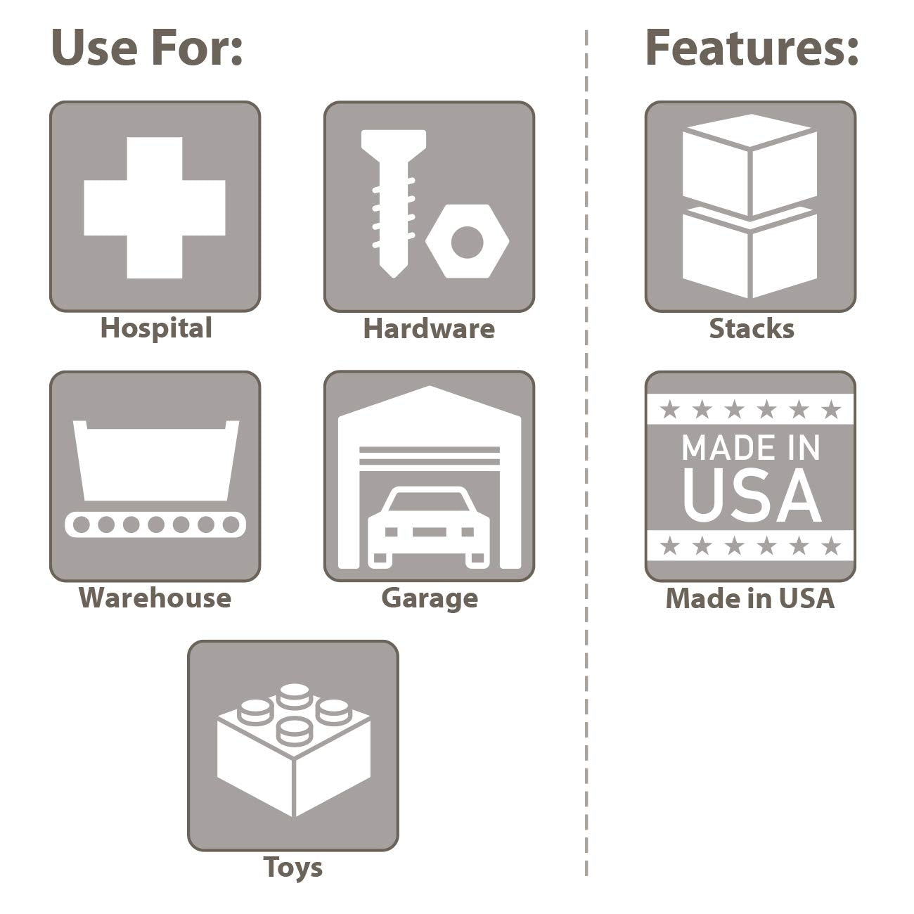 Akro-Mils 33105 Akro-Grid Plastic Slotted Dividable Modu Box Stackable Grid Storage Tote Container, (10-7/8-Inch L x 8-1/4-Inch W x 5-Inch H), (20…