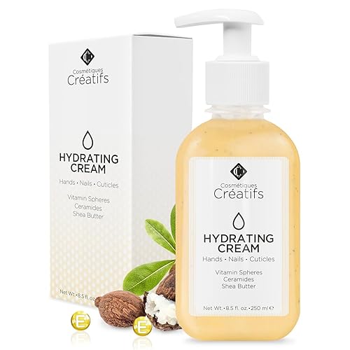 Cosmétiques Créatifs Moisturizing Hand Cream for Dry, Cracked Hands, Nails and Cuticles - 8.5 fl. oz. - Anti-Aging Skin Moisturizer with Vitamin E