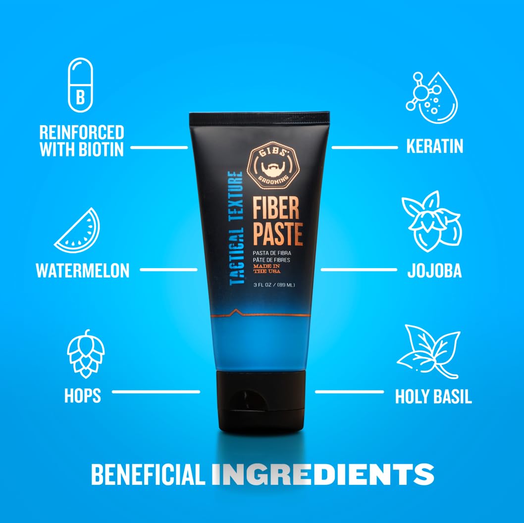 GIBS Grooming Tactical Texture Texturizing Fiber Paste, 3 Fl Oz