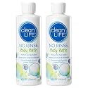 CleanLife Products No-Rinse Body Bath, 8 fl oz (Pack of 2, Makes 16 Complete Baths) - Gentle, Concentrated Liquid Body Wash Made in USA - Ideal