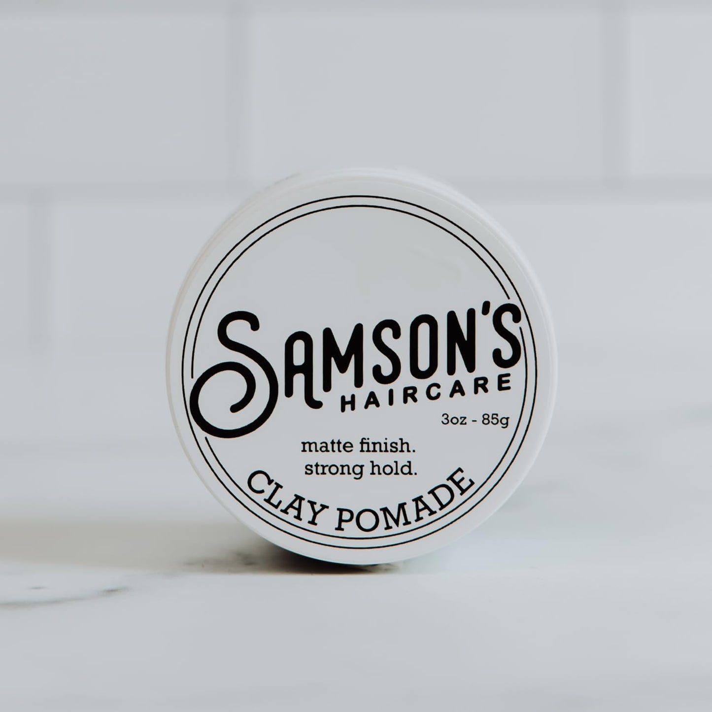 SAMSON'S HAIRCARE Lightweight, Medium Hold, No-Shine, Water-Based Clay Pomade - Nourishes and Holds Hair, 3 oz.