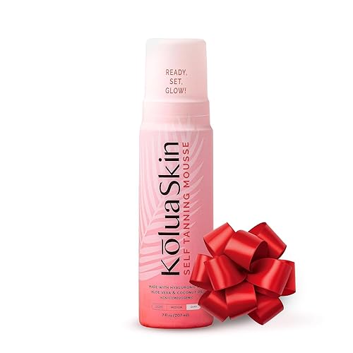 KoluaSkin by KoluaWax Self Tanner Mousse, Dark - Natural-Looking Sunless Body Fake Tan - Dries Quick w/No Streaks, Hydrates Skin - Light Tropical