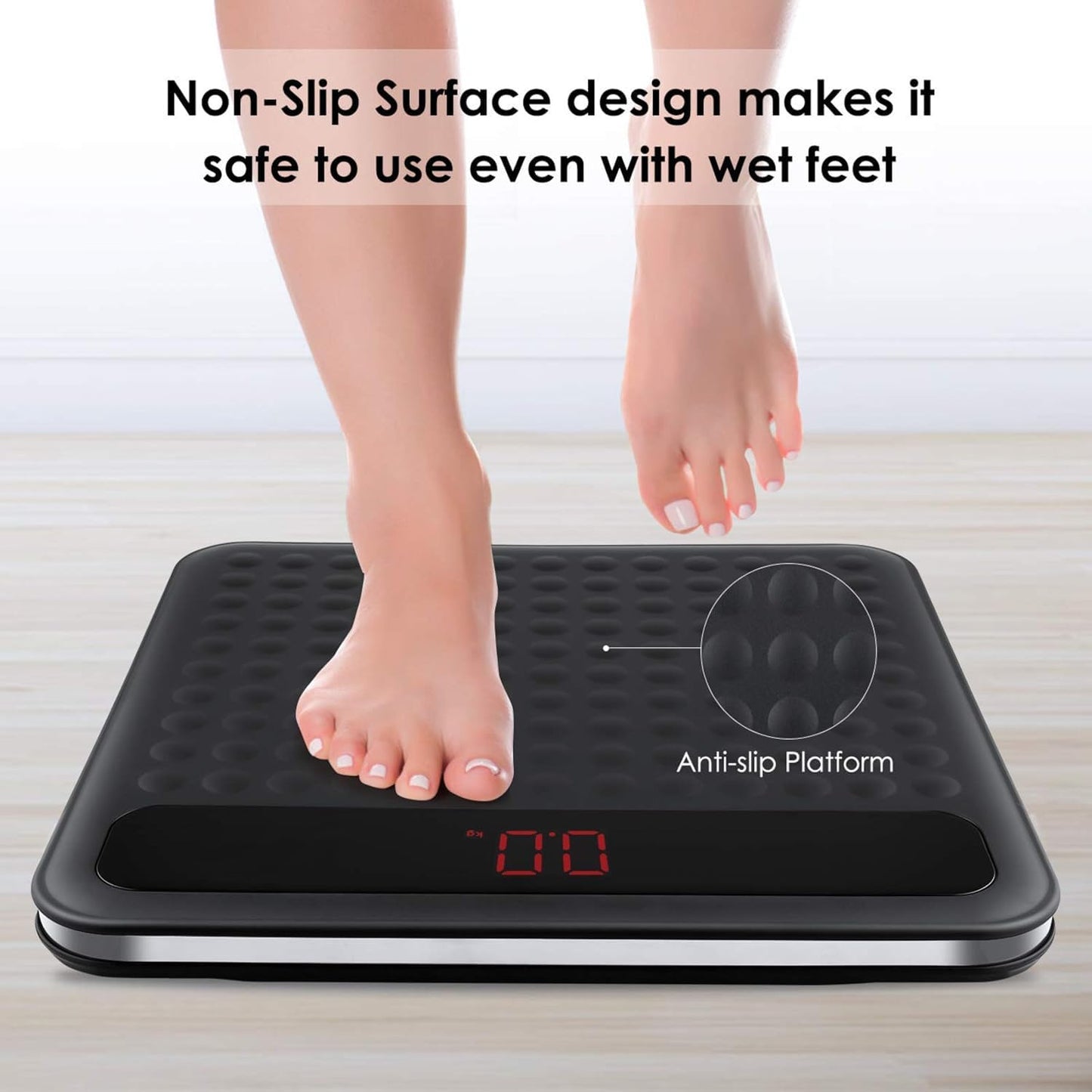 Uten Digital Body Weight Bathroom Scale, High Precision Measurements Scales with Step-On Technology, Large Non Slip Silicone Platform and LCD Digital…