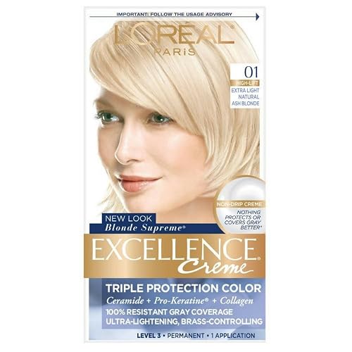 L'Oreal Paris Excellence Creme Haircolor, Extra Light Ash Blonde [01] (Cooler) 1 ea (Pack of 5)