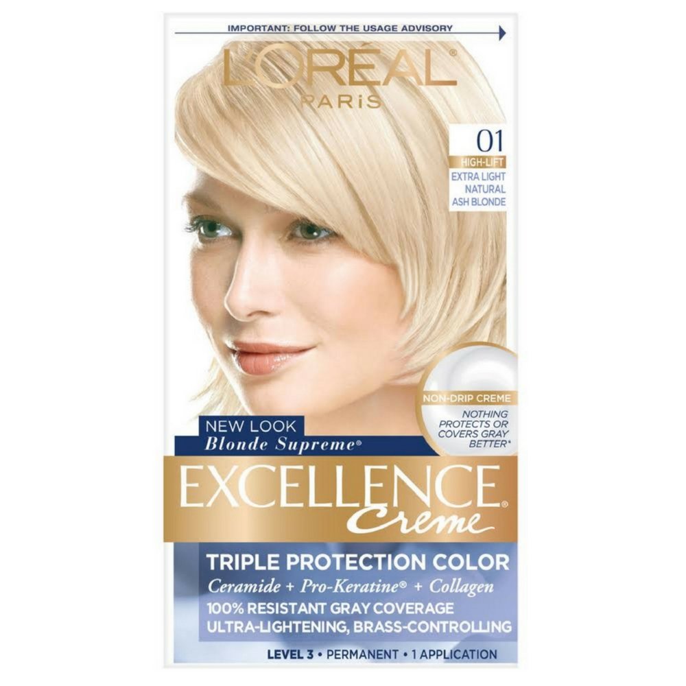L'Oreal Paris Excellence Creme Haircolor, Extra Light Ash Blonde [01] (Cooler) 1 ea (Pack of 7)