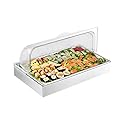 VEVOR Countertop Food Serving Display Container, 1 x 1 Pan Stainless Steel Food Serving Tray, Buffet Condiment Dispenser Display Rack with Clear Lid…