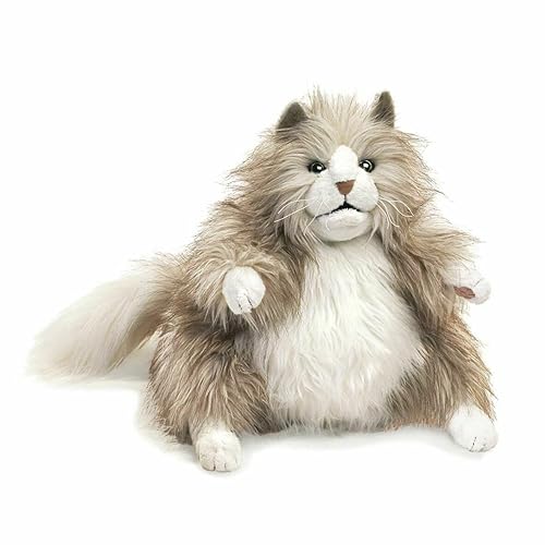 Folkmanis Fluffy Cat Hand Puppet, Multi-Colored (2566)