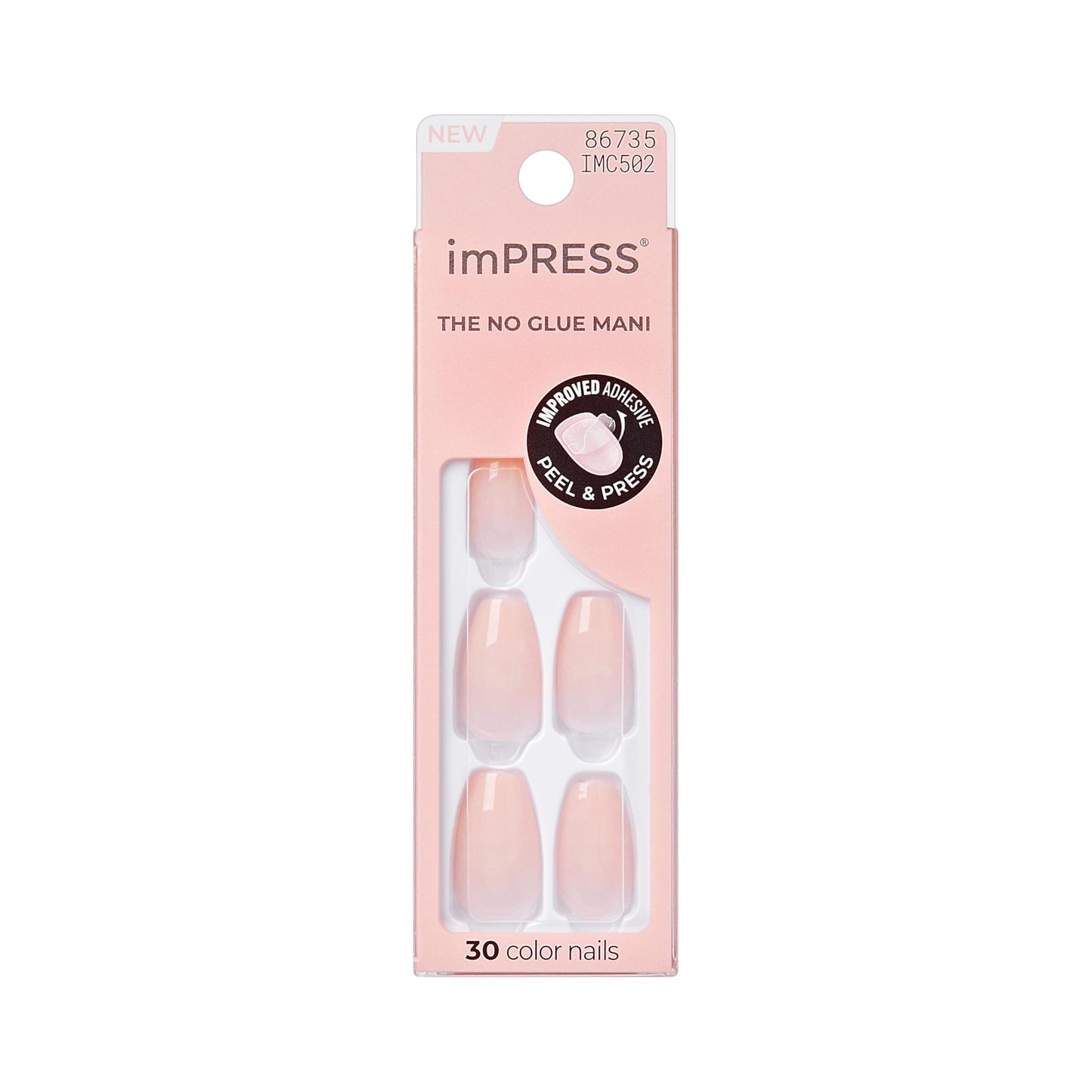 Kiss Impress No Glue Mani Press On Nails, 'Serendipity', Pink, Medium Size, Coffin Shape, Includes 30 Nails, Prep Pad, Instructions Sheet, 1 Manicure Beauty & Personal Care imPRESS