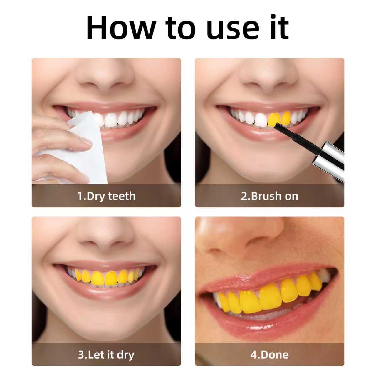 Gold Tooth Paint, Temporary Gold Out Tooth Makeup, Quick Dry & Realistic, No Streak, Perfect for Creating Golden Teeth SFX & Pirate Teeth Makeup