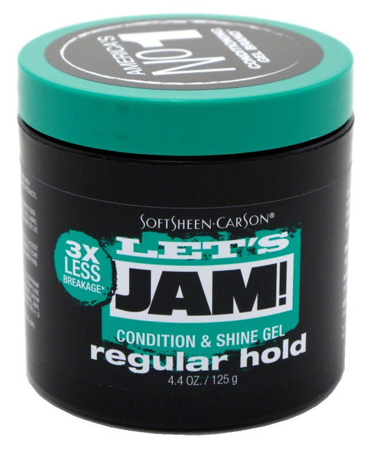 Lets Jam Condition & Shine Gel Regular Hold 4.4 Ounce Jar (130ml) (6 Pack)