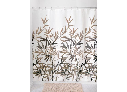 iDesign Anzu Fabric Shower Curtain Water-Repellent and Mold- and Mildew-Resistant for Master, Guest, Kids', College Dorm Bathroom, 72" x 72", Black…