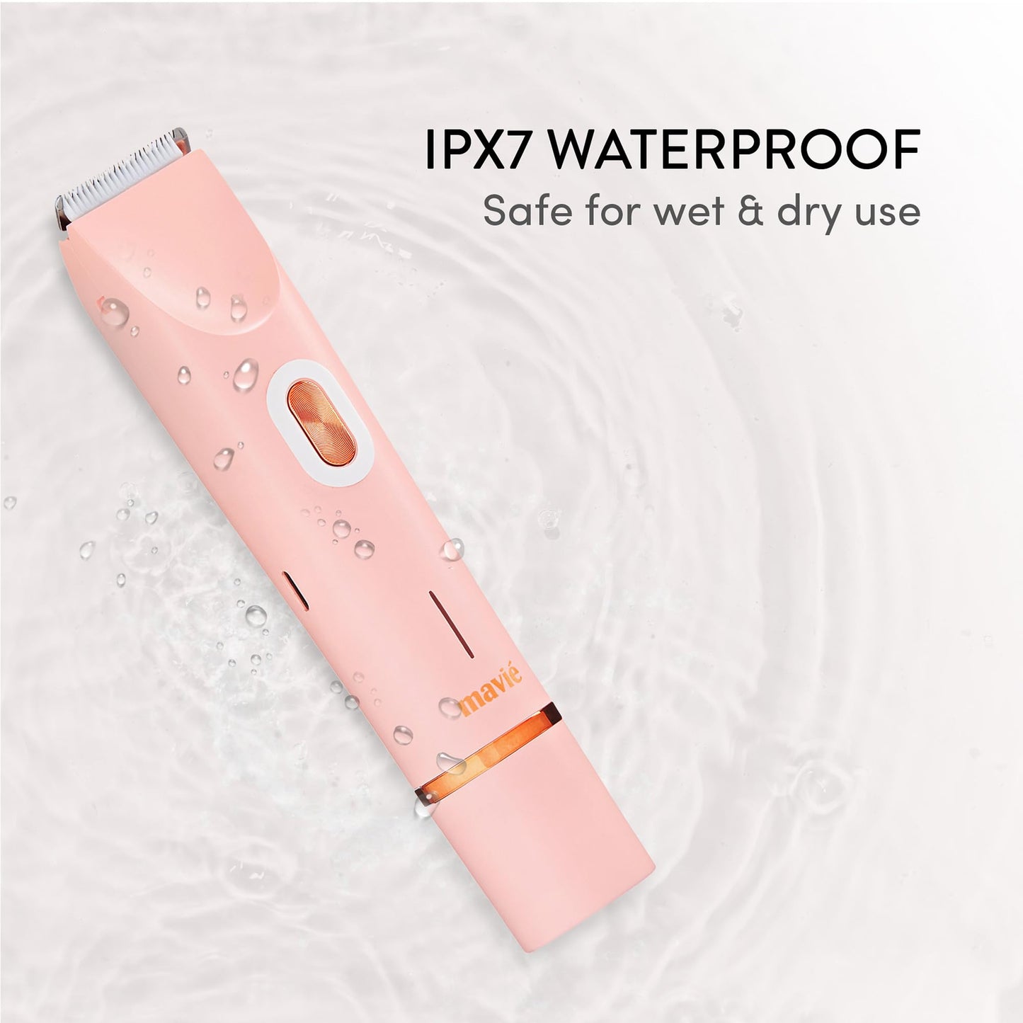 MAVIÉ Dual Head Bikini Trimmer for Women, Electric Razor for Face & Body, Painless Hair Removal Tool, Precision & Body Shaving Heads, Cordless Beauty and Personal Care MAVIÉ