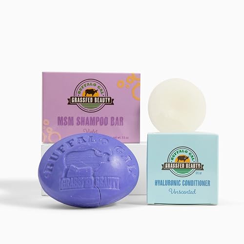 MSM Shampoo Bar + Hyaluronic Hair Conditioner Bar, Solid Bar Shampoo and Conditioner for Hair Growth, Non-Soap, For All Hair Types, Unscented
