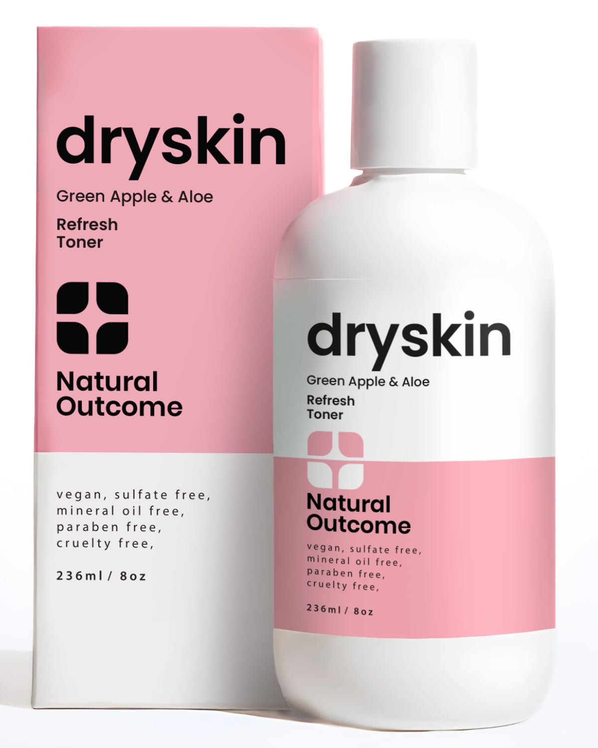 Hydrating Face Toner for Dry Skin Witch Hazel, Green Apple & Aloe Vera Facial Astringent by Natural Outcome Skincare, Gentle Soothing Cleansing Water