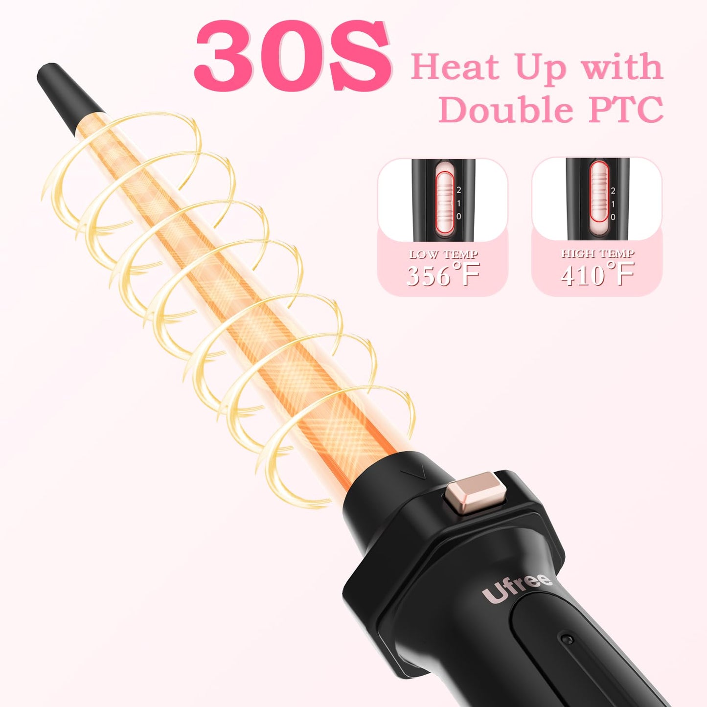 Ufree 5 in 1 Curling Iron with Interchangeable Ceramic Barrels (0.35"-1.25"), Curling Wand Set with Flat Iron Hair Straightener, Instant Heat Up, Dual Beauty and Personal Care Ufree