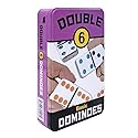 Front Porch Classics | Double 6 Travel Tin Domino Set from, for 1 to 4 Players Ages 6 and up