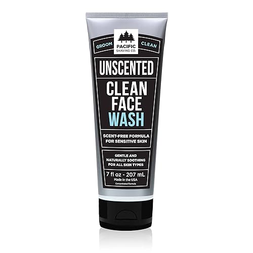 Pacific Shaving Company Clean Facial Wash - Unscented Gentle Face Cleanser with Sea Salt & Aloe Vera - Hydrating Men's Face Wash for Sensitive Skin (7