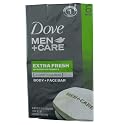 Dove Men+Care Body & Face Bars, Extra Fresh, 4.25 oz bars, 6 ea (Pack of 3)