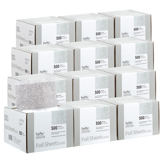 ForPro Professional Collection Expert Embossed Foil Sheets 500S, Aluminum, Pop-Up Foil Dispenser, Hair Foils for Color Application & Highlighting Beauty & Personal Care ForPro Professional Collection
