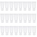 24PCS 30ml/1oz Empty Portable Refillable Clear Plastic Cosmetic Soft Tubes Bottles with Flip Cover Makeup Sample Travel Packing Container Holder Vial
