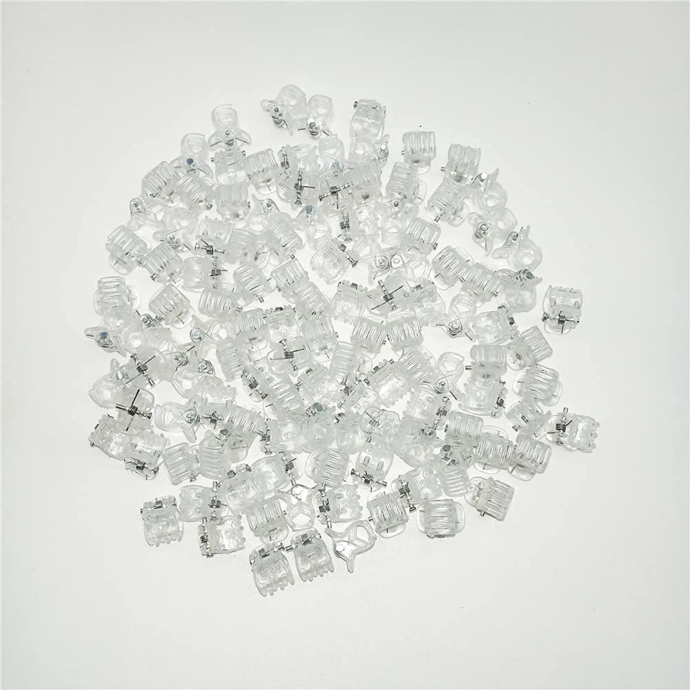 100 Pieces-Pack Mini Hair Claw Clips Plastic Claws Pins Clamps Small Jaw for Girls and Women Gifts(1.0cm clear)