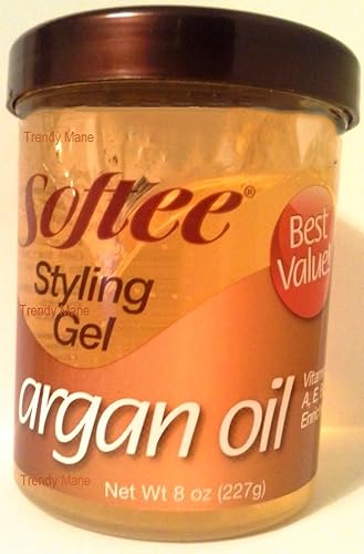 Softee argan oil styling gel 8 ounce, Yellow, 8 Ounce