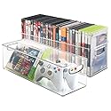 mDesign Household Storage Bin for DVDs, PS4 and Xbox Video Games - Pack of 2, Large, Clear