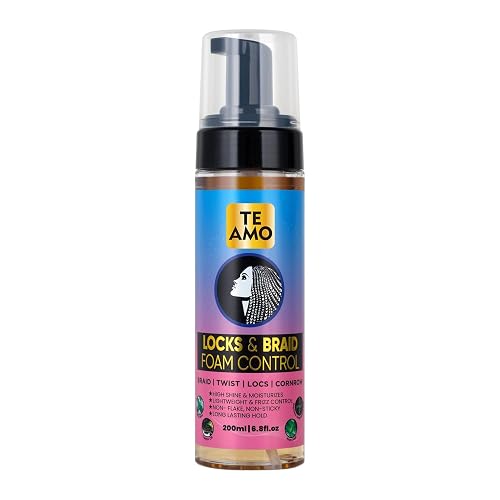 Te Amo Locks & Braid Foam Control - Long-Lasting Braid Foam for braiding | No Frizz or Fraying | Moisturizes & Seals Braids, Locs, Twists & Cornrows
