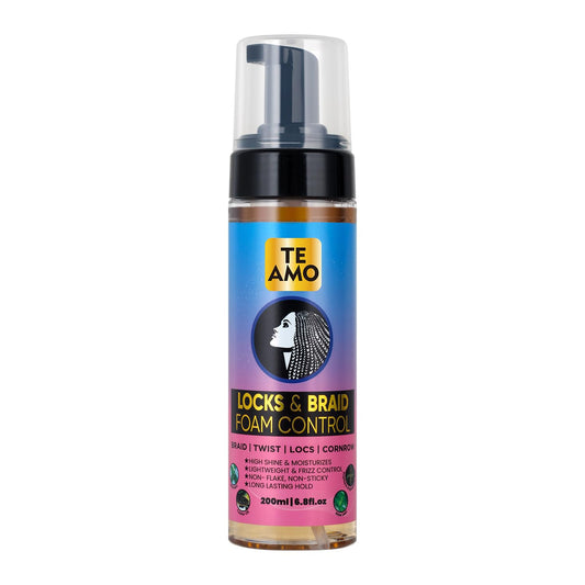 Te Amo Locks & Braid Foam Control - Long-Lasting Braid Foam for braiding | No Frizz or Fraying | Moisturizes & Seals Braids, Locs, Twists & Cornrows