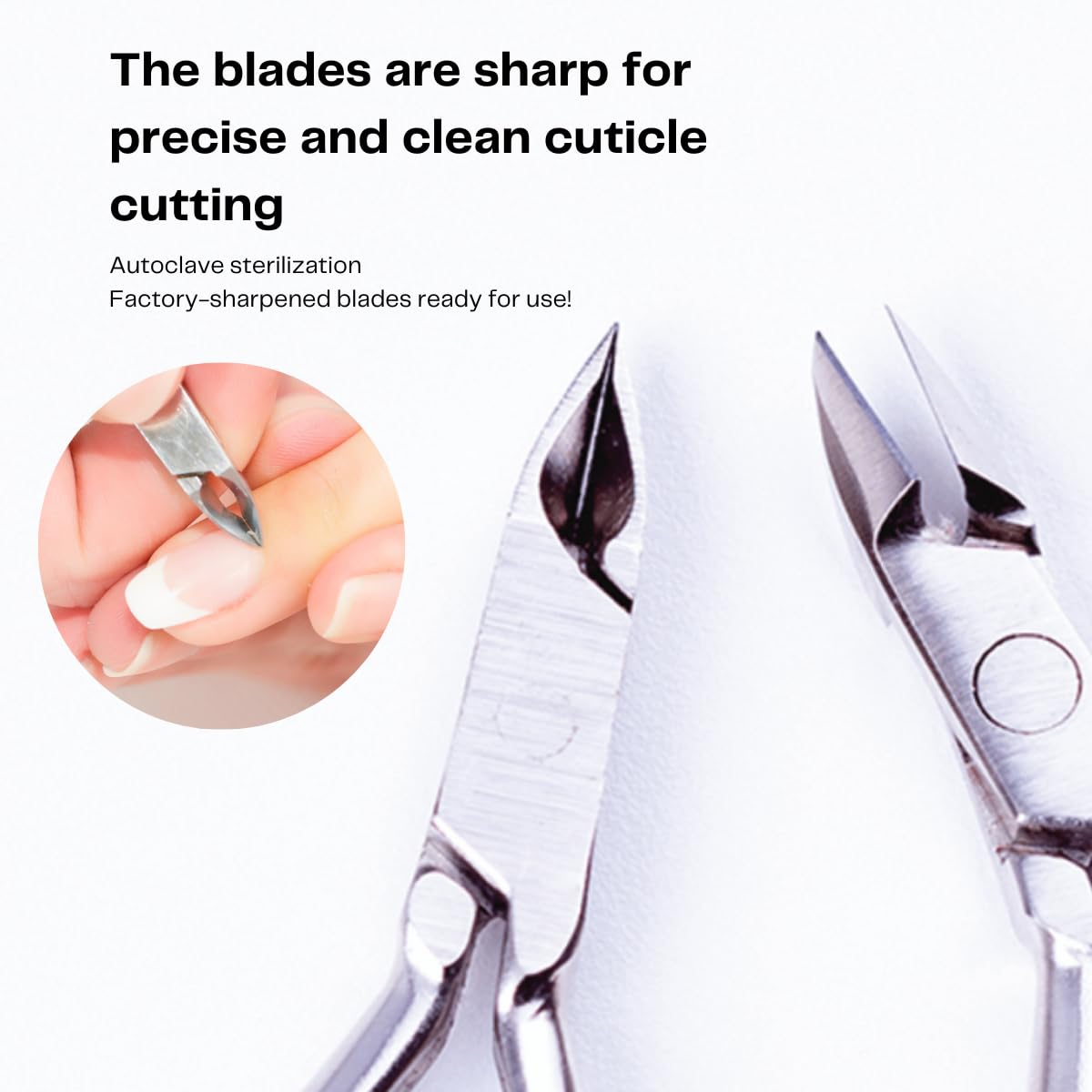 Cuticle Nipper Super Sharp - MUNDIAL 522-AP - Cuticle Trimmer for Manicure Kit and Pedicure Tools, Carbon Steel Handlee with Durable Spring. Tip Guard
