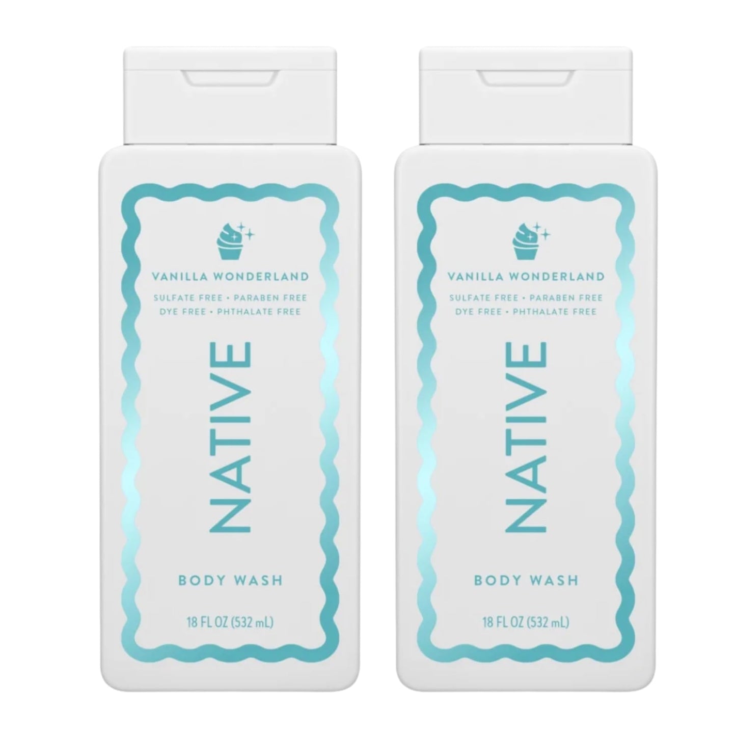Native Vanilla Wonderland Body Wash, Holiday Limited Edition, Sulfate & Paraben Free, 18 fl oz, Set of 2 Beauty & Personal Care Native
