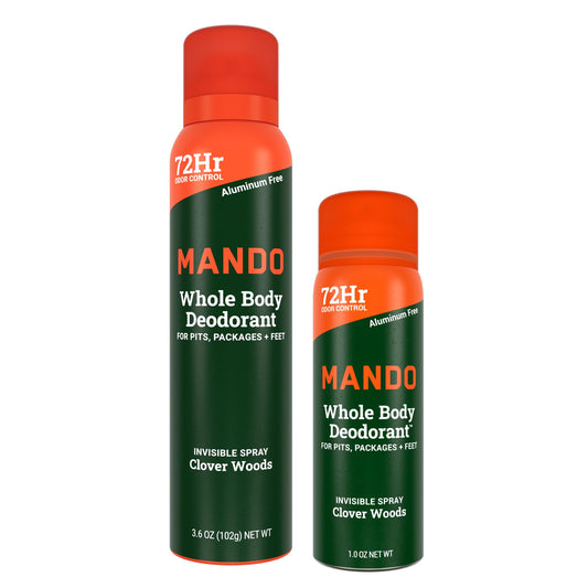 Mando Whole Body Deodorant for Men - Invisible Spray Deodorant (Full Size and Mini) - 72 Hour Odor Control, Aluminum Free, Benzene Free - 3.6 oz Beauty and Personal Care Mando