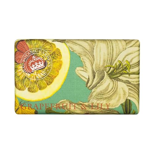 The English Soap Company Royal Botanical Gardens Kew Wrapped Soap Bar, Grapefruit and Lily Scent 240g